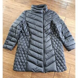 Michael Kors Packable Down Fill Black Puffer Longline Jacket Women's Size 1X